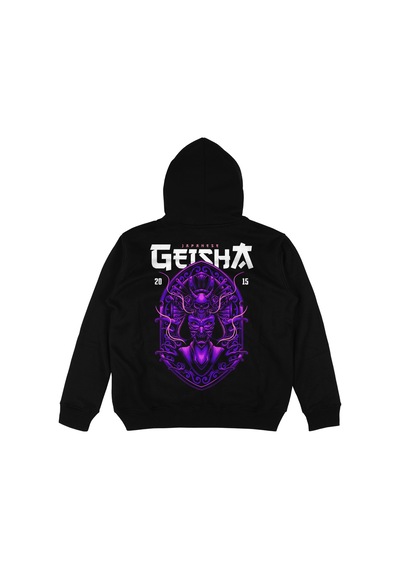 Tarzsokak Geisha V2 Oversize Unisex Kapüşonlu Sweatshirt Hoodie Siyah
