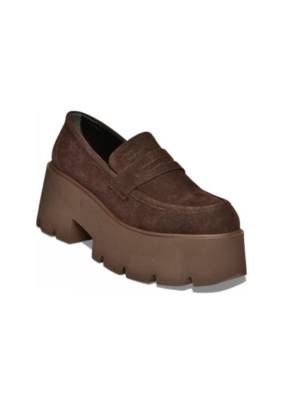 Fox Shoes Y272972502 Kahverengi Süet Kalın Tabanlı Günlük Kadın Ayakkabı Kahverengi