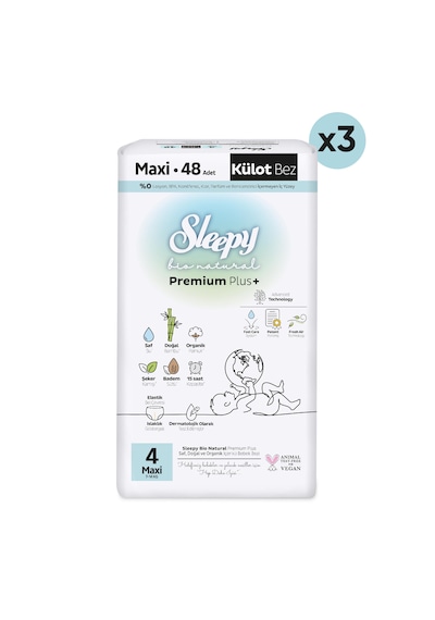 Sleepy Bio Natural Premium Plus Avantajlı Paket Külot Bez 4 Numara Maxi 144 Adet
