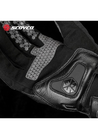 Ebakbak Motosiklet Eldiveni Deri Ve Cordura Reflektörlü Su Geçirmez Mebran Kışlık Motor Eldiveni Siyah