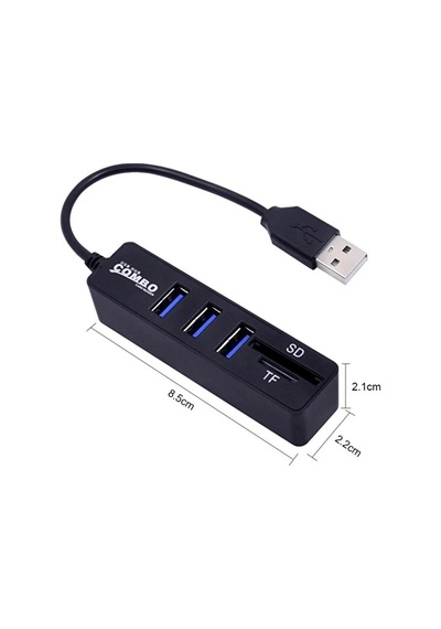 Combo 3 Port Usb 2.0 Hub + Tf / Sd Kart Okuyucu
