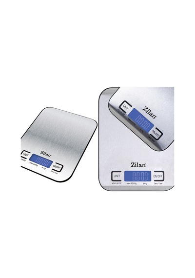 Zln2984 Inox Dijital Mutfak Tartısı 5 Kg Hassas Ölçüm Otomatik Kapanma Pil Dahil Gri - Inox