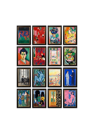 Henri Matisse Tabloları 16'lı Sticker Seti Laptop Defter Planlayıcı Etiket Çok Renkli
