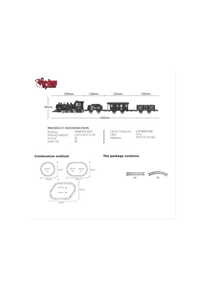 Ff-1603c-4c Işıklı Ve Sesli Buharlı Tren Seti -vrd Çok Renkli