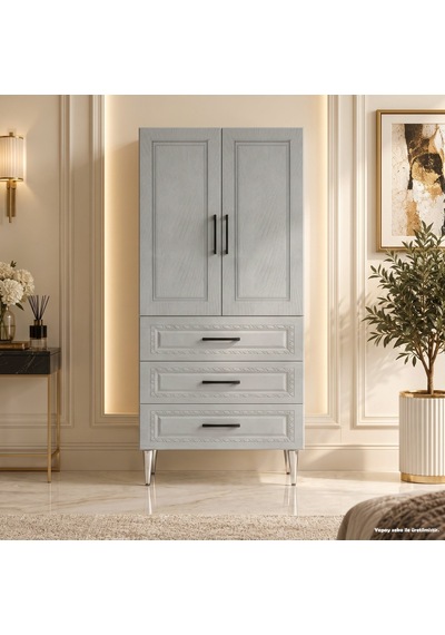 Lecce Çok Amaçlı Dolap 60 Cm 2 Kapak 3 Çekmece Açık Storm - Çok Amaçlı Kiler Dolabı Antrasit Lecce Çok Amaçlı Dolap 60 Cm 2 Kapak 3 Çekmece Açık Storm - Çok Amaçlı Kiler Dolabı Antrasit