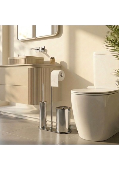 Kobos Nova Çöp Kovalı Yuvarlak Hareketli Wc Set Parlak Krom Kbw-907cr
