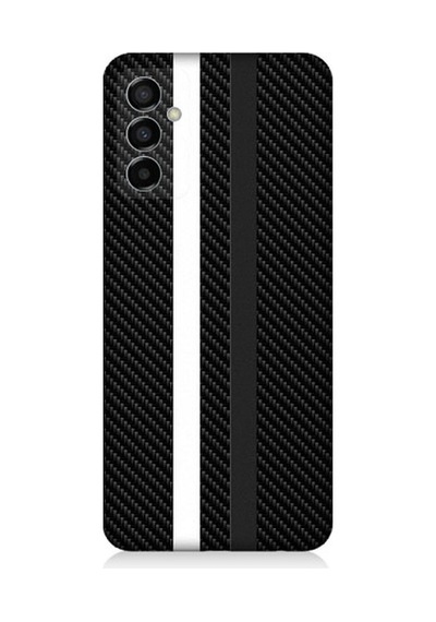 Samsung Galaxy M23 Uyumlu Siyah Beyaz Karbon Motif Desenli Silikon Kılıf