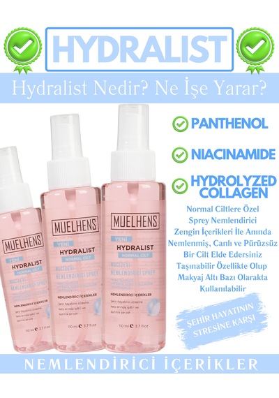 Muelhens Hydralist Normal Ciltler Nemlendirici Sprey 110 ML