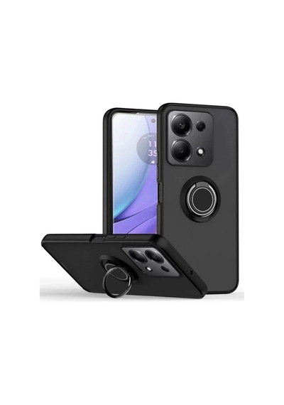 Xiaomi Redmi Note 13 Pro 5g Kılıf Montreal Yüzüklü Silikon Kapak - Siyah Çr