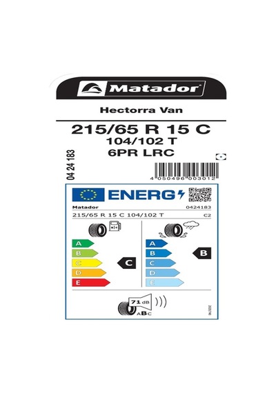 Matador 215/65r15c 104/102t Hectorra Van 6pr Yaz Lastiği  2026