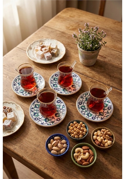 Bernardo İznik 12 Parça Çay Seti Çok renkli