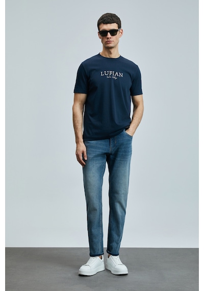 Lufian Bruno Smart Jean Erkek Pantolon Slim Fit Mavi Mavi 111200192100300 Mavi