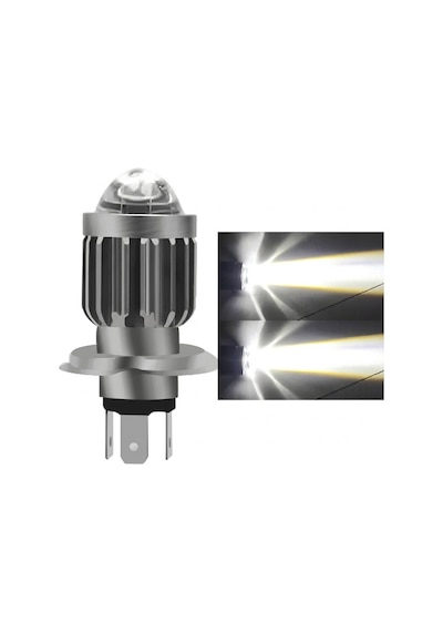 Far Ampulü Led Otomobil H4 Mercek Beyaz-beyaz 1 Adet