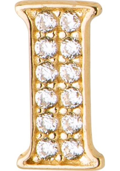 14 Ayar Altın Taşlı I Harf Küpe 0,46 Gr-6015