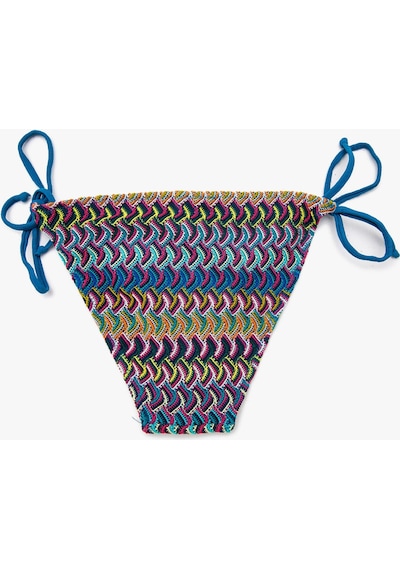 Koton Düşük Bel Dantelli Bikini Altı Mavi Desenli 0yak88937bm Mavi