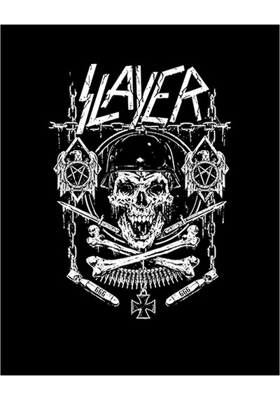 Zepplin Giyim Slayer Gun and Chain Büyük Sırt Patch Yama Siyah