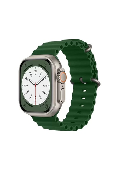 Newface Apple Watch Uyumlu 38mm Ocean Kordon - Koyu Yeşil