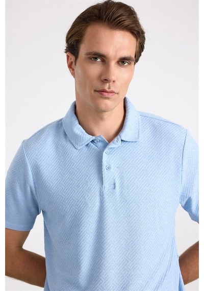 Süvari Buz Mavi Regular Karışık Desen Baskısız Jakarlı Düğmeli Polo Yaka Tişört Sts1014000016-m01 Süvari Buz Mavi Regular Karışık Desen Baskısız Jakarlı Düğmeli Polo Yaka Tişört Sts1014000016-m01