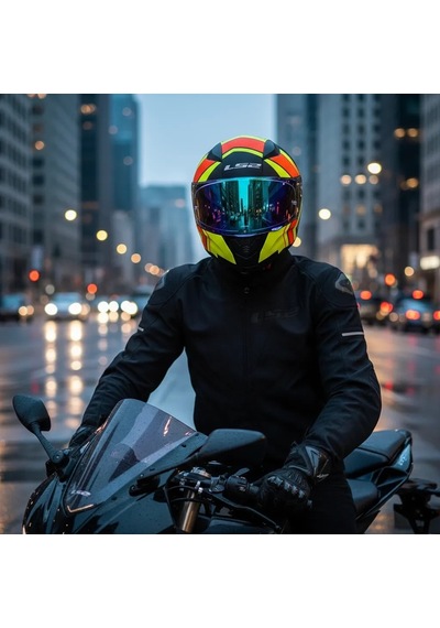 Ls2 Rapıd 2 Extra Mat Neon Sarı-navy Mavi Kask Gökkuşağı Vizör + Şeffaf Vizör Çok Renkli