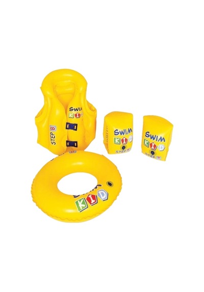 Altis 3'lü Yüzme Seti Göğüs,Simit,Kolluk A-410 (Göğüs:50x60-Simit:50-Kolluk:25x15 cm) Sarı