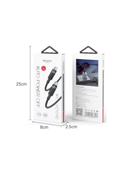 Type-c To Type-c Otomatik Şarj Kesme Özellikli Pd Hızlı Şarj Kablosu 1.2 Metre Diğer