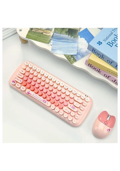 Mofıı Candy Kablosuz Klavye Mouse Seti 2.4g Yuvarlak Tuşlu Kompakt Renkli Set Optik