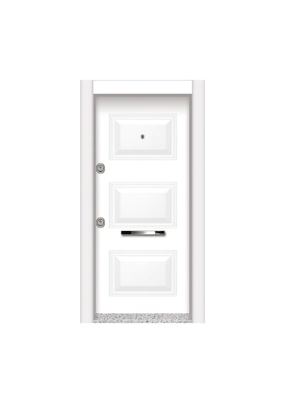 Çelik Kapı Modelleri Ahşap Kaplama Kabartmalı Daire Kapısı Sol 5
