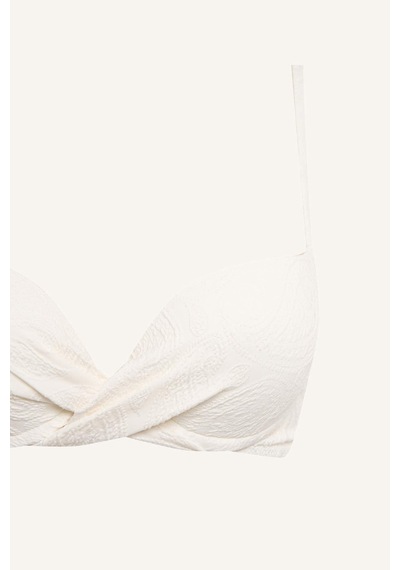 Defacto Regular Fıt Desenli Ekru Bikini Üstü E1539ax26smwt16 Beyaz-wt16