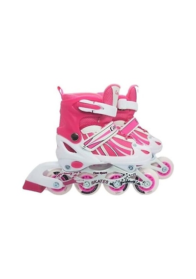 34-37 Numaralı Pembe Işıklı Paten Alıştırma Pateni Pembe