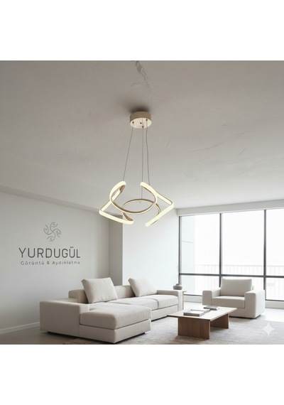 Drone Model Gold Kasa 3 Renk Ayarlanabilir Led Işık Modern Avize Diğer