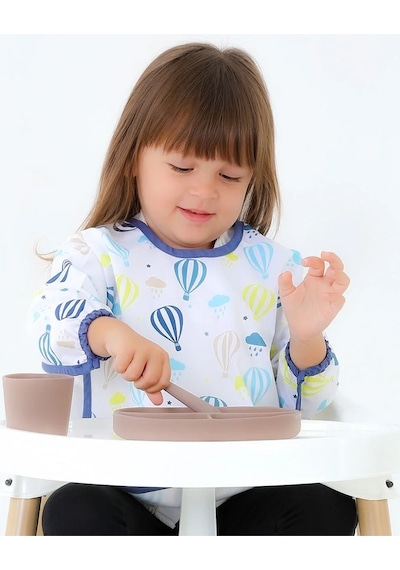 Babyjem Baskılı Blw Kollu Mama Önlüğü Avakado Desen