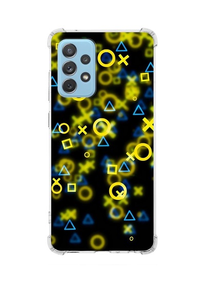 Galaxy A72 Uyumlu Köşe Korumalı Antişok Kapak Semboller Tasarımlı Şeffaf Kılıf