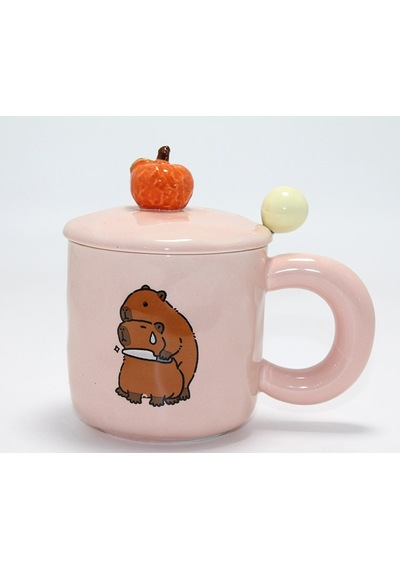 3d Kapibara Capybara Desenli Porselen Kupa Bardak Kahve Bardağı Çay Kupası Arkadaşa Hediye Çok Renkli