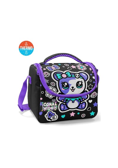 Coral High Kids Siyah Ayıcık Desenli 3'lü Okul Çanta Seti Set0133242 Çok Renkli