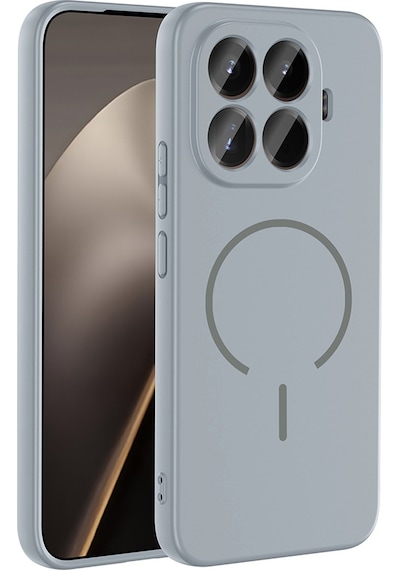 Xiaomi 15t Pro Kılıf Kamera Çıkıntılı Magsafe Şarj Özellikli Lüx Meta Kapak Titanyum-gri