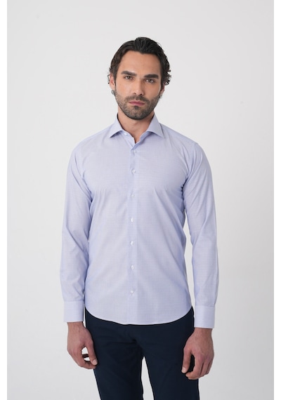 Bisse Erkek Regular Fit Uzun Kollu İtalyan Yaka Mavi Gömlek Gmkls252006 E35 Mavi