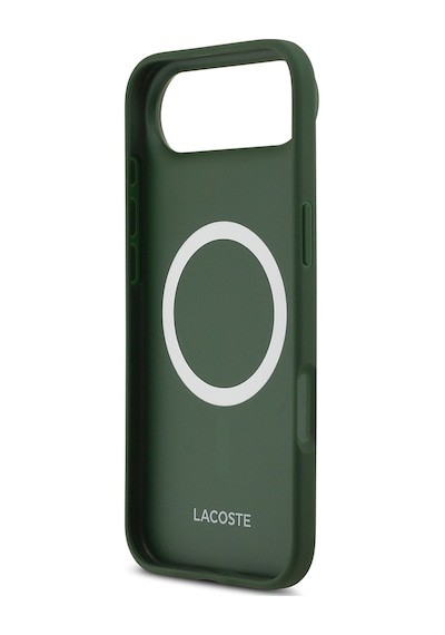 Apple Uyumlu iPhone 17 Air Kılıf Lacoste Lisanslı M-safe Şarj Özellikli Pu Deri Metal Logolu Kapak Yeşil Yeşil
