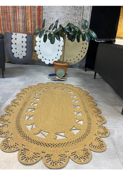 Reygon Ege 25 Hasır Dekoratif El Örgüsü Kilim Yolluk Halı Kahve