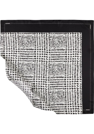 İpekevi Twill İpek Eşarp - Tweed Ekose - Siyah Beyaz - Gri