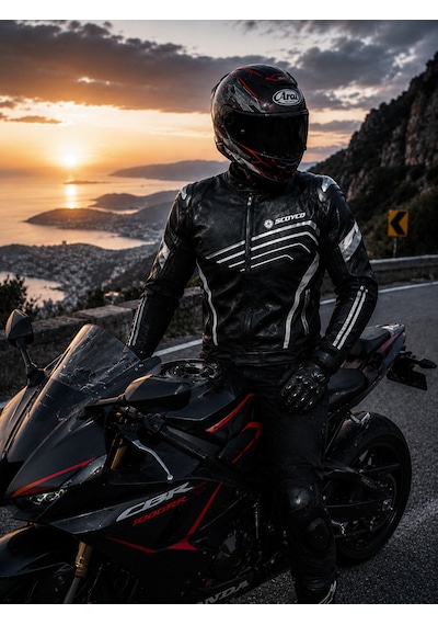 Scoyco Jk153 Motosiklet Montu Deri 4 Mevsim Oxford 600-d Dayanıklı Kumaş Motorcu Mont Black