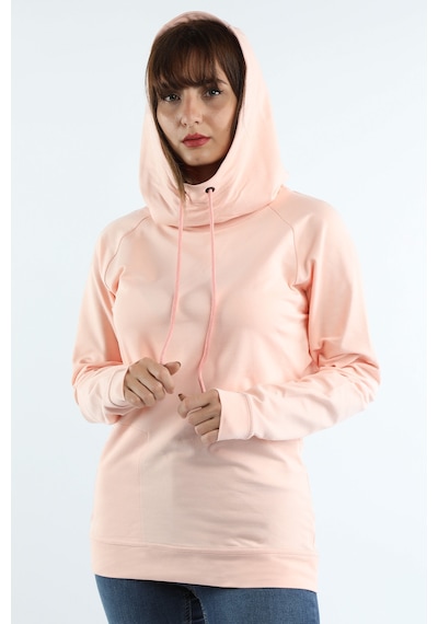 Kadın Kapüşonlu Sweatshirt Somon