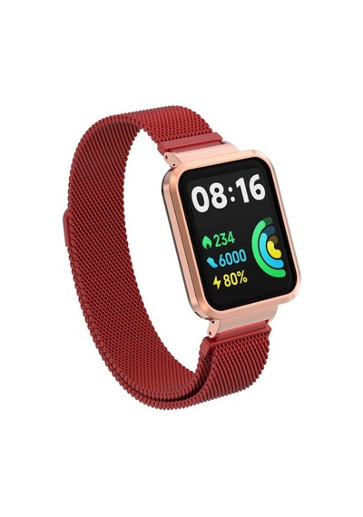 Xiaomi Redmi Watch 2 Lite Uyumlu Krd-58 Metal Mkst Kordon-kırmızı