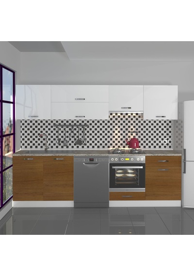 Decoraktiv Elite 280y Ank Mdf Hazır Mutfak Dolabı - Tezgah Dahil - Ceviz Beyaz Beyaz - Ceviz Decoraktiv Elite 280y Ank Mdf Hazır Mutfak Dolabı - Tezgah Dahil - Ceviz Beyaz Beyaz - Ceviz