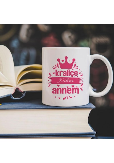 Kişiye Özel Anneler Günü Kraliçe Annem Baskılı Kupa Bardak Hk263