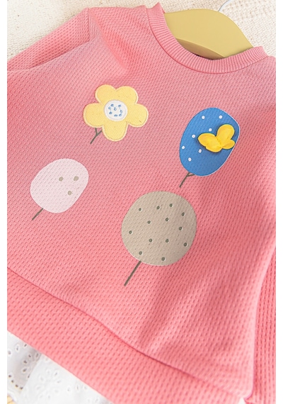 Baby Güpür Detaylı 2'li Kız Bebek Takım 001