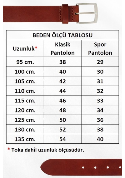 Süzer Deri 4 Cm. Spor Hakiki Deri Düz Model Erkek Kemer Kahverengi Kahverengi