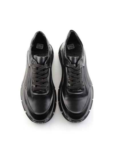 Bambi Siyah Hakiki Deri Erkek Sneaker E01736060241