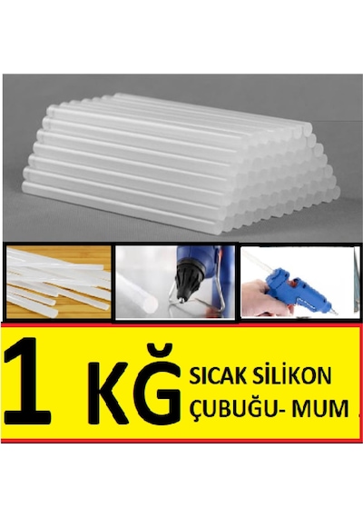 Mum Silikon Kalın 11.5x30 CM Sıcak Mum Silikon Çubuk Uç 1 KG 35 N11.192