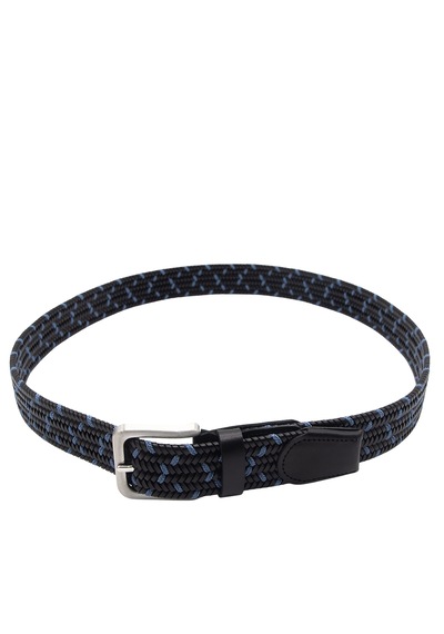 Pierre Cardin Premium Örgü Deri Kemer En 3,5 Cm Pc-1713 Siyah - Mavi