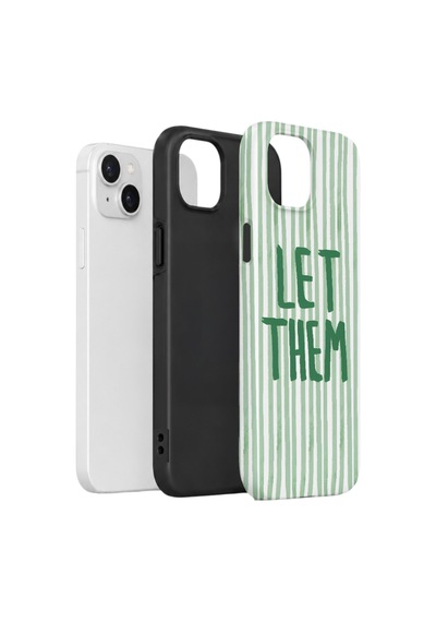 Apple iPhone Uyumlu 15 Vorian Çift Katmanlı Kılıf Let Them Green